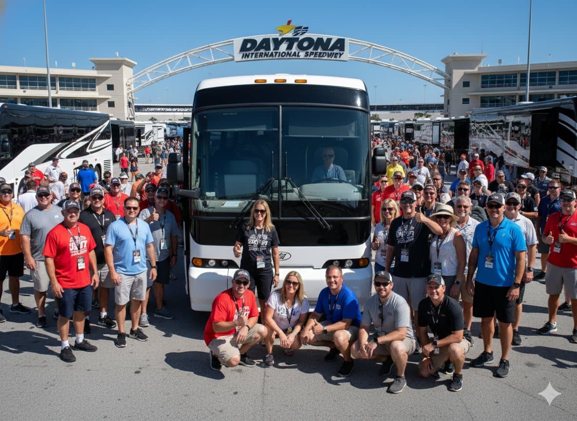 Group photo at Daytona International Speedway